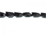 18 x 12mm Black Faceted Polygon Glass Bead, 13" string 18 x 12mm Black Faceted Polygon Glass Bead, 13" string