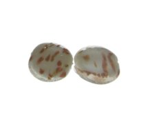 (image for) 28mm White Foil Lampwork Glass Bead, 2 beads