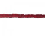 6mm Red Faceted Cube Glass Bead, 14" string 6mm Red Faceted Cube Glass Bead, 14" string