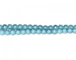6mm Turquoise Rustic Glass Pearl Bead, approx. 71 beads