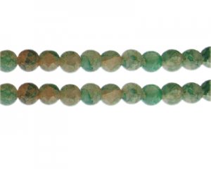 10mm Dusty Pink/Green Duo-Style Glass Bead, approx. 16 beads