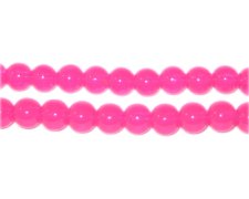 (image for) 6mm Hot Pink Jade-Style Glass Bead, approx. 77 beads