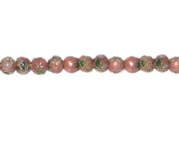 (image for) 4mm Pink Round Cloisonne Bead, 10 beads
