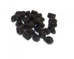 (image for) Approx. 1oz. x 8x6mm Black Matte Skull Glass Beads