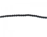 2 - 4mm Black Pressed Glass Bead, 13" string 2 - 4mm Black Pressed Glass Bead, 13" string
