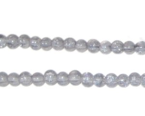 (image for) 4mm Silver Crackle Glass Bead, approx. 105 beads