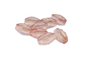 (image for) 14 x 10mm Pink Faceted Bicone Glass Bead, 8 beads
