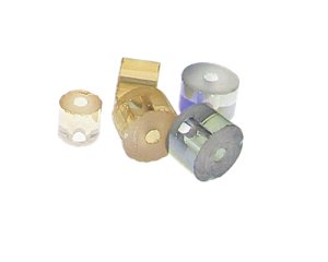 (image for) 10 - 14mm Peach/Silver Barrel Glass Bead, 5 beads, large hole
