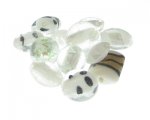 Approx. 1.5oz. White/Crystal Glass Lampwork Bead Mix Approx. 1.5oz. White/Crystal Glass Lampwork Bead Mix
