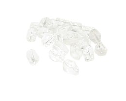 (image for) Approx. 1 oz. x 10x8mm Crystal + Milky Glass Skull Beads