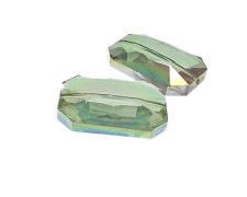 (image for) 34 x 24mm Silver Luster Faceted Glass Rectangle Bead, 2 beads