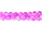 8mm Hot Pink Marble-Style Glass Bead, approx. 55 beads 8mm Hot Pink Marble-Style Glass Bead, approx. 55 beads