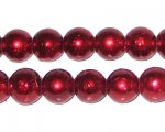 10mm Drizzled Red Glass Bead, approx. 17 beads