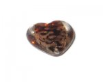 34mm Golden Brown Foil Heart Handmade Lampwork Glass Bead 34mm Golden Brown Foil Heart Handmade Lampwork Glass Bead