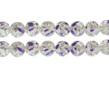 (image for) 12mm Lavender Crackle Spray Glass Bead, approx. 18 beads