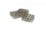 20mm Crystal Stripe Lampwork Square Glass Bead,3 beads 20mm Crystal Stripe Lampwork Square Glass Bead,3 beads