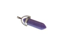 (image for) 40 x 14mm Purple Dyed Turquoise Gemstone Pendant with silver bal