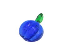 (image for) 40 x 28mm Blue Pumpkin Glass Pendant