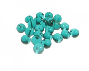 (image for) Approx. 1oz. x 8mm Aqua Pebble Glass Beads, top drill