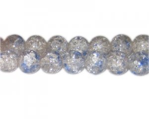 12mm Lilac Crackle Spray Glass Bead, approx. 18 beads