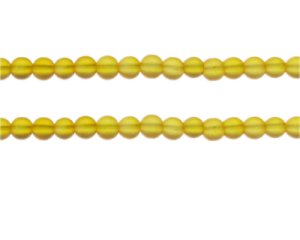 (image for) 6mm Yellow Sea/Beach-Style Glass Bead, approx. 41 beads