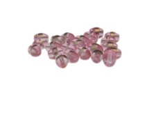 (image for) Approx. 1oz. x 8x6mm Baby Pink Oval Glass Bead w/Silver Line