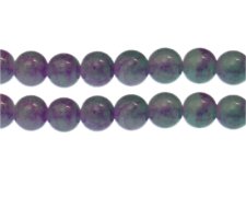 (image for) 12mm Purple/Petrol Blue Duo-Style Glass Bead, approx. 14 beads
