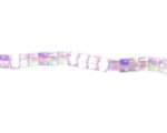 4mm Pink AB Finish Faceted Pressed Glass Cube Bead, 16" string 4mm Pink AB Finish Faceted Pressed Glass Cube Bead, 16" string