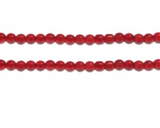 (image for) 6mm Red Gemstone-Style Glass Bead, approx. 51 beads