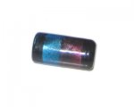 28 x 14mm Turq./Plum/Black Foil Column Handmade Lampwork Bead 28 x 14mm Turq./Plum/Black Foil Column Handmade Lampwork Bead
