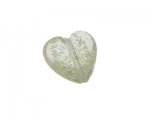 28mm Ivory Foil Lampwork Heart Glass Bead 28mm Ivory Foil Lampwork Heart Glass Bead