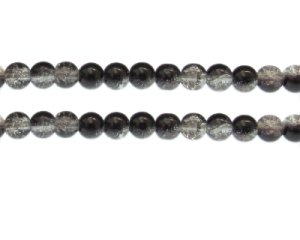 (image for) 8mm Black Duo Crackle Glass Bead, approx. 35 beads