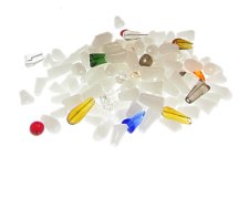 (image for) Approx. 1oz. x 6x4mm Milky White Cone Glass Bead Mix