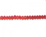8 x 4mm Strawberry Red Faceted Disc Glass Bead, 13" string 8 x 4mm Strawberry Red Faceted Disc Glass Bead, 13" string