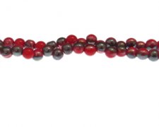 (image for) 6mm Red/Silver Glass Bead, 20" string