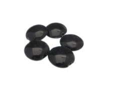 (image for) 18mm Black Button Lampwork Glass Bead, 5 beads