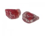 24mm Red Foil Lampwork Glass Bead, 2 beads 24mm Red Foil Lampwork Glass Bead, 2 beads