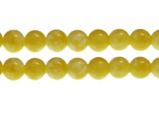 (image for) 12mm Yellow Marble-Style Glass Bead, approx. 18 beads