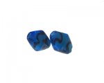 20 x 16mm Turquoise Zigzag Lampwork Glass Bead, 2 beads 20 x 16mm Turquoise Zigzag Lampwork Glass Bead, 2 beads