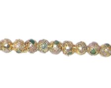 (image for) 6mm Gold Round Cloisonne Bead, 7 beads