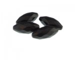 30 x 14mm Black Faceted Oval Glass Bead, 4 beads 30 x 14mm Black Faceted Oval Glass Bead, 4 beads