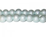 12mm Pale Blue Rustic Glass Pearl Bead, approx. 17 beads