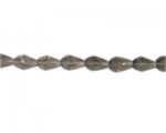 10 x 8mm Silver Faceted Drop Glass Bead, 14" string 10 x 8mm Silver Faceted Drop Glass Bead, 14" string