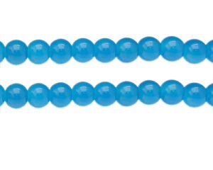(image for) 10mm Deep Turquoise Jade-Style Glass Bead, approx. 21 beads