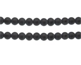 (image for) 8mm Black Semi-Matte Glass Bead, approx. 32 beads