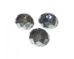 10 x 16mm Silver Electroplated Faceted Rondelle Bead, 10 be 10 x 16mm Silver Electroplated Faceted Rondelle Bead, 10 be