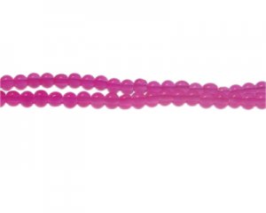 6mm Magenta Jade-Style Glass Bead, approx. 77 beads