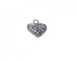 14mm Silver Heart Charm - 6 charms, fits 2mm rhinestone 14mm Silver Heart Charm - 6 charms, fits 2mm rhinestone