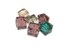 (image for) 14mm Random Faceted Glass Cube Bead, 6 beads