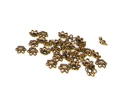 (image for) 6mm Gold Metal Bead Cap, approx. 25 caps